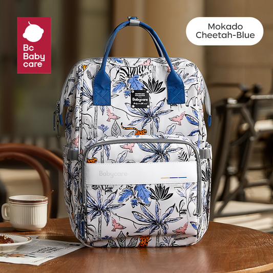 Multifunctional Diaper Storage Bag (Mercado Cheetah Blue)
