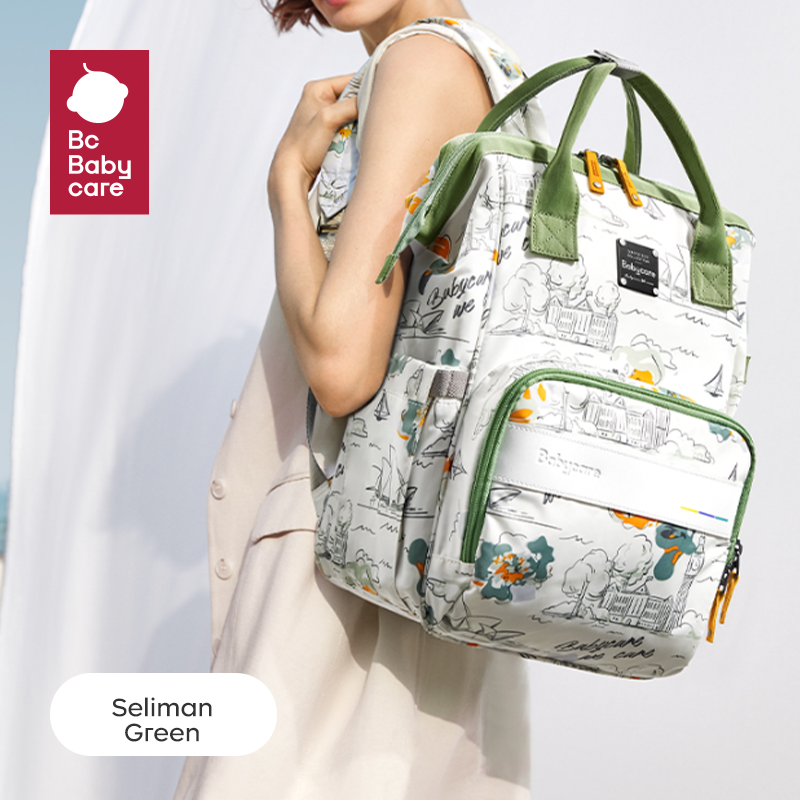 Multifunctional Diaper Storage Bag (Seliman Green)