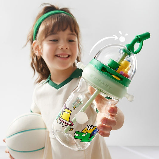Tritan Interactive Basketball Water Straw Bottle (500ml)