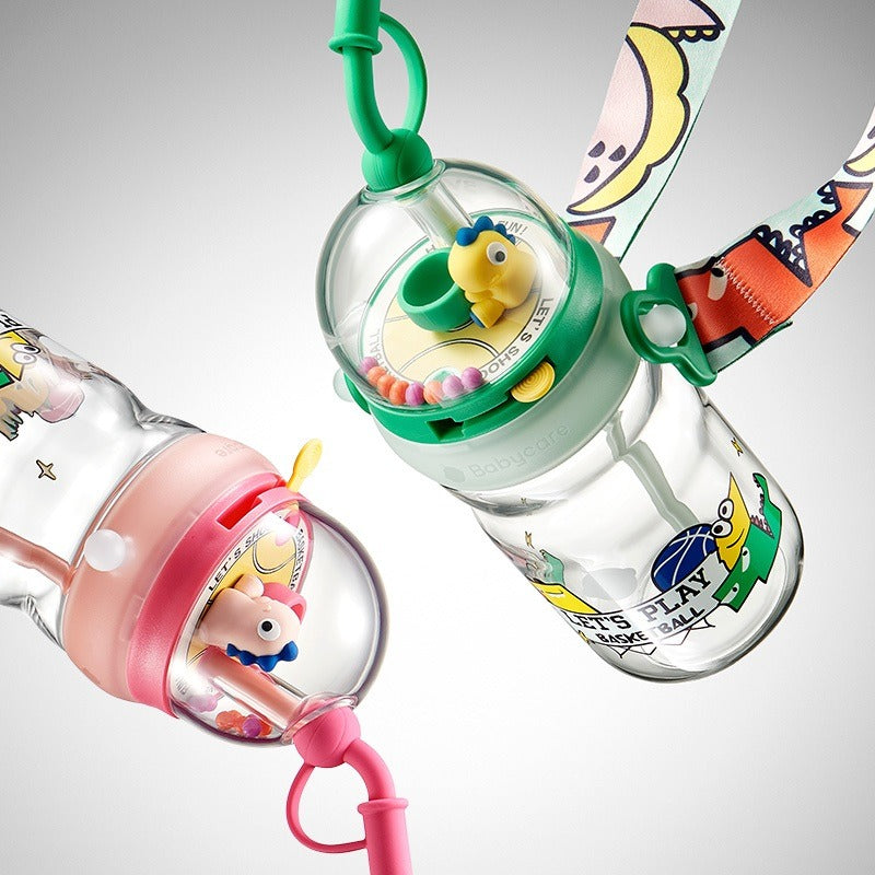 Tritan Interactive Basketball Water Straw Bottle (500ml)