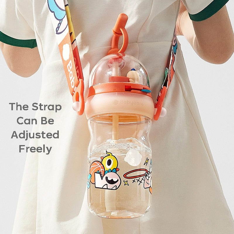 Tritan Interactive Basketball Water Straw Bottle (500ml)